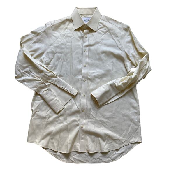 Charles Tyrwhitt Non Iron Classic Fit Yellow Mens Dress Shirt Size 16.5 42 - Picture 1 of 3
